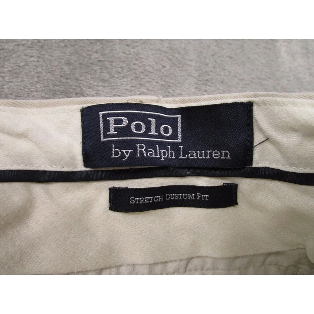 Polo Ralph‎ Lauren Pants Mens 36x32 Beige Stretch Custom Fit Preppy Chino